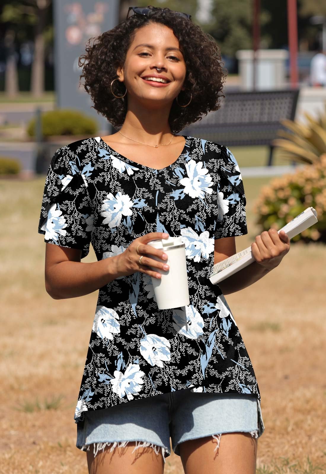 Solrien 2025 Womens Tops Summer Short Sleeve