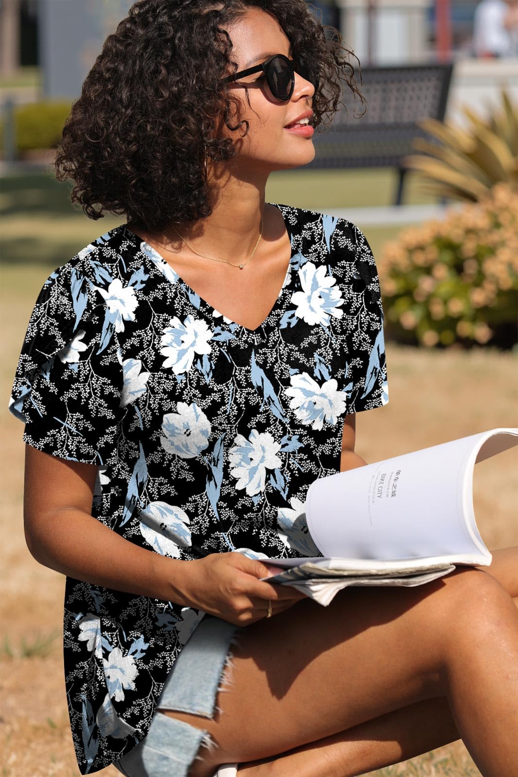Solrien 2025 Womens Tops Summer Short Sleeve